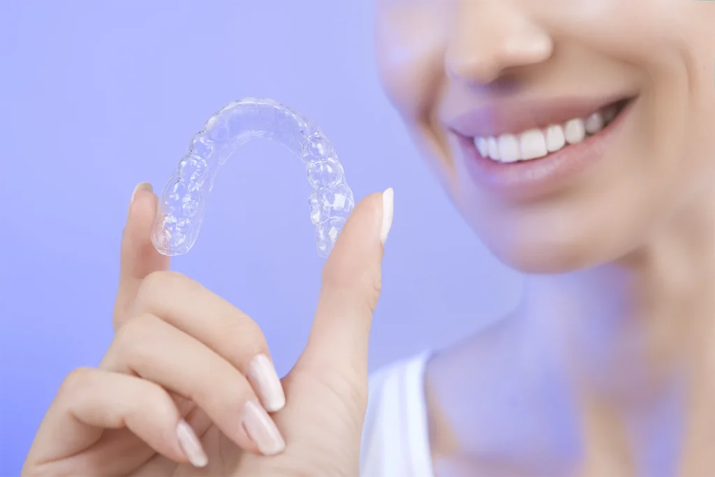 Image of teeth whitening kits with a clear dental tray for take-home teeth whitening